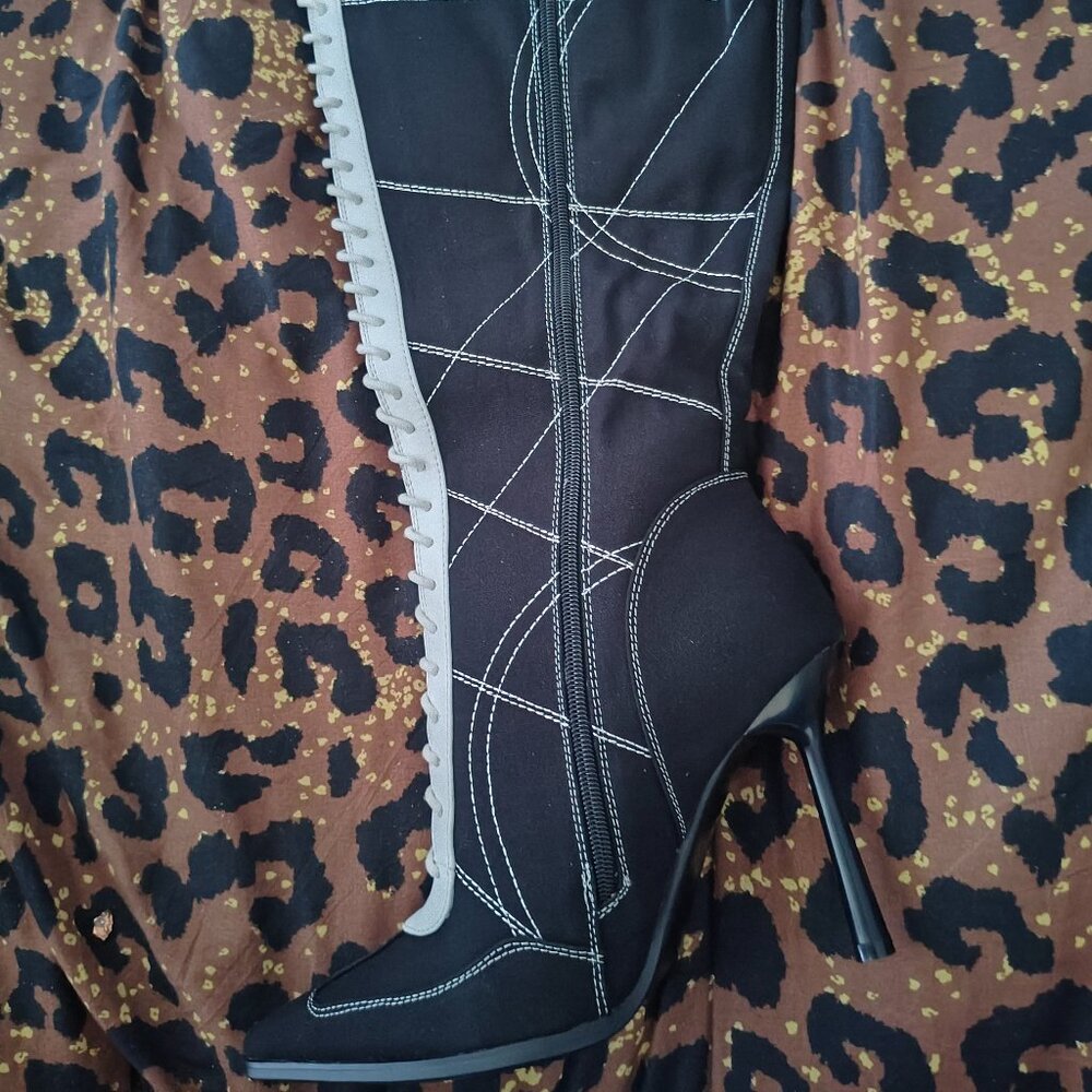 Black & White Stiletto boots